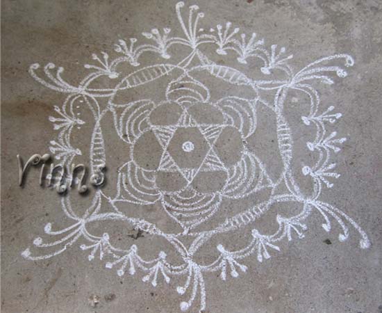 Freehand natchathiram kolam