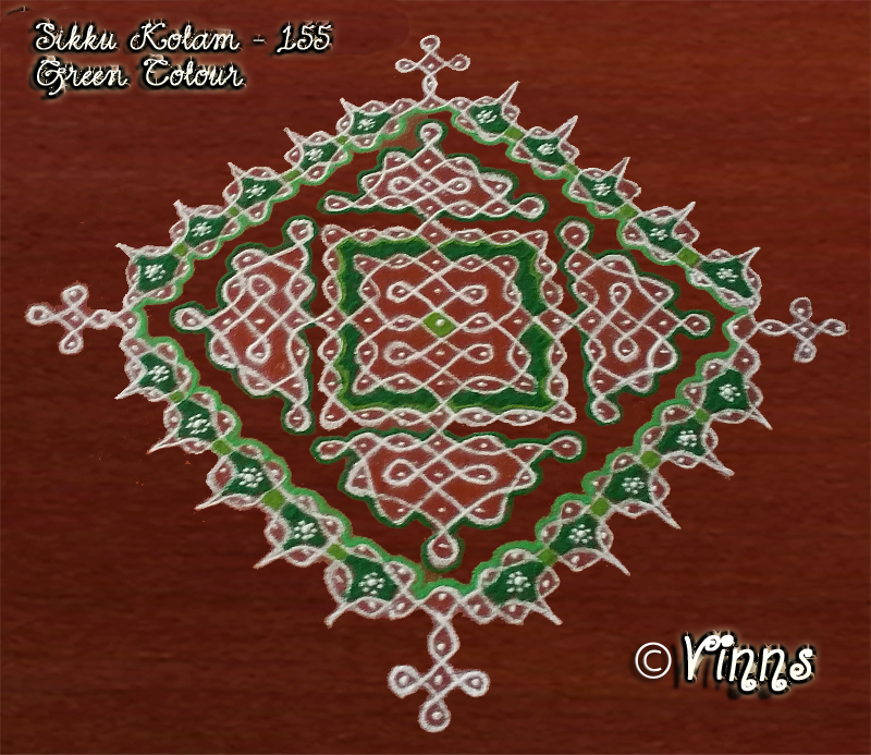 green colou. sikku, chikku, tippudu muggulu, rangavalli