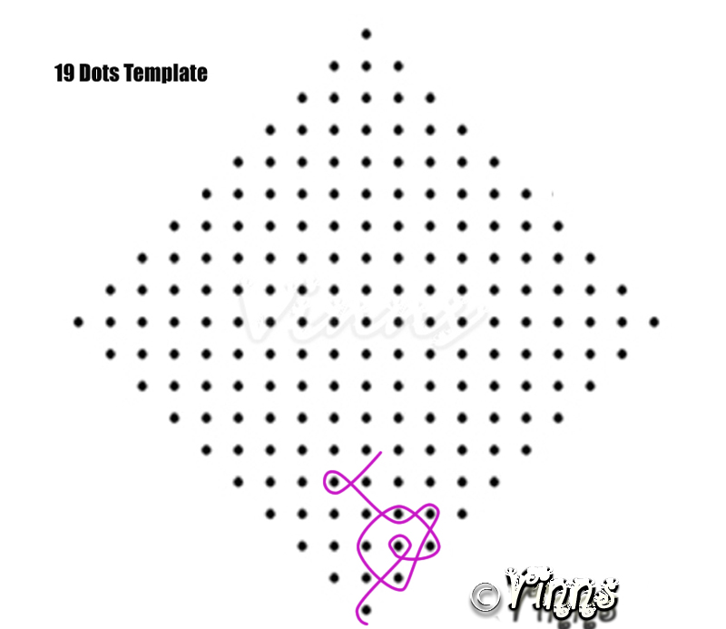 This is my own creation!!! Place 19 dots in the centre column and decrease by one till it reaches 1 as show below
